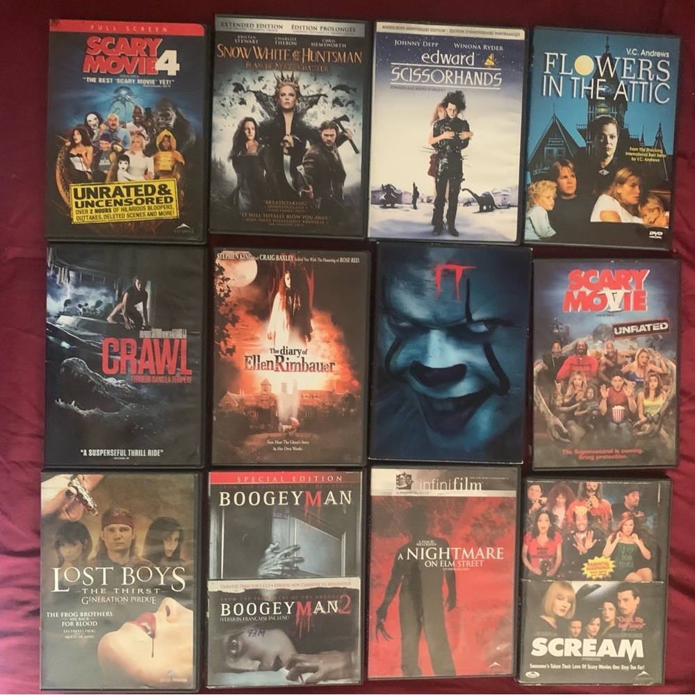 Horror scary movie lot 16 movies. Picked out with teens in mind DVD
